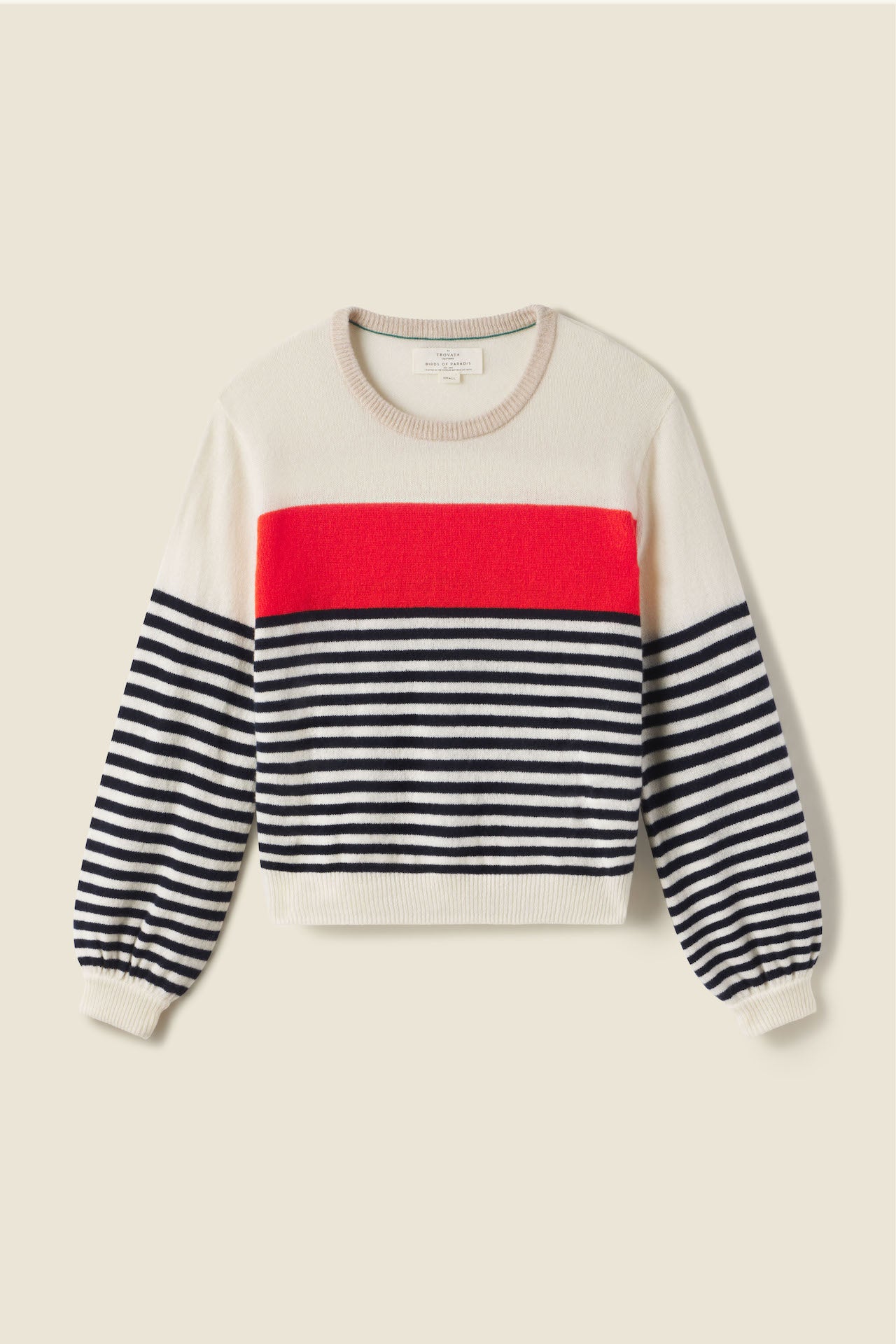 Red and cheap white striped sweatshirt