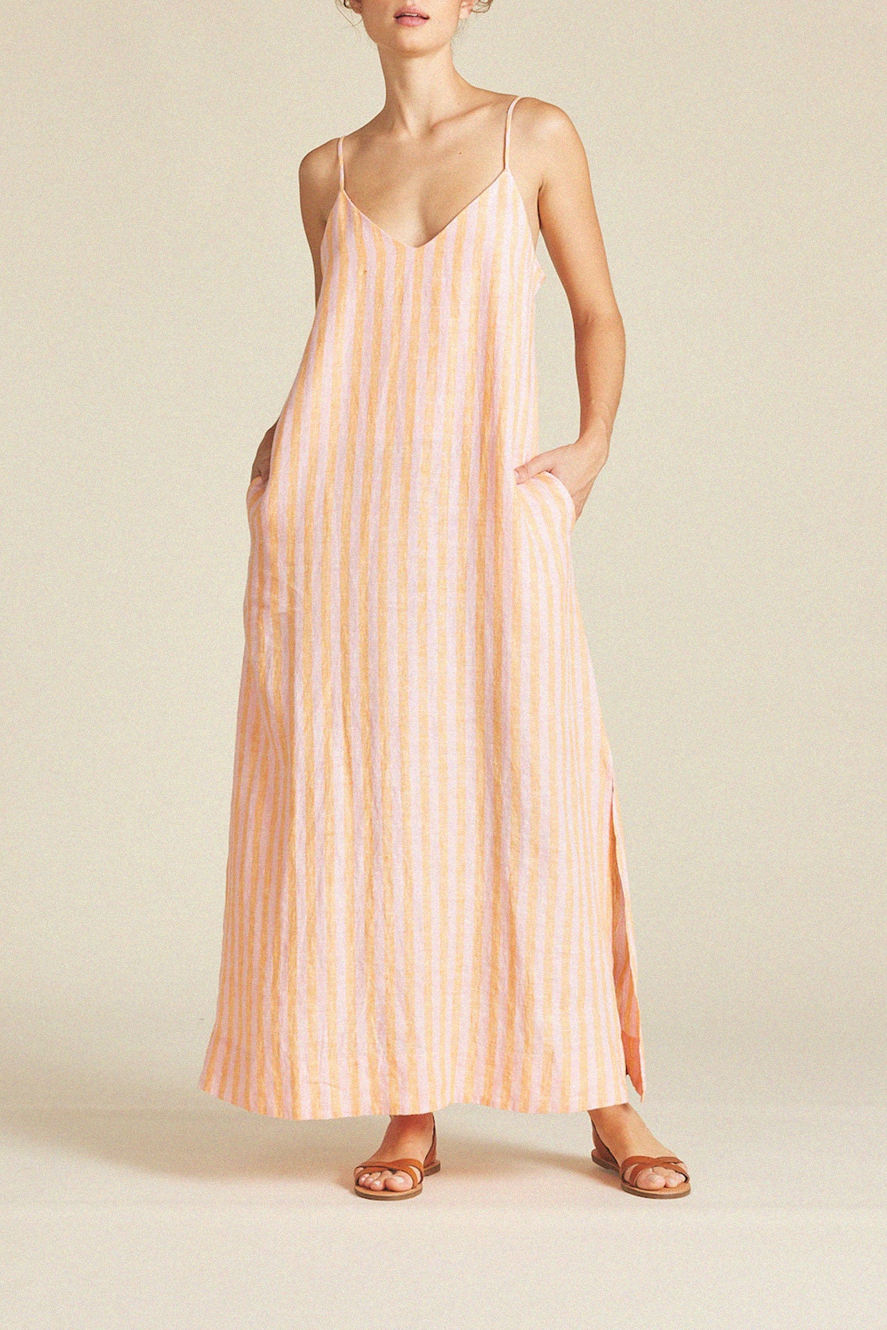 Reva Dress Creamsicle Stripe