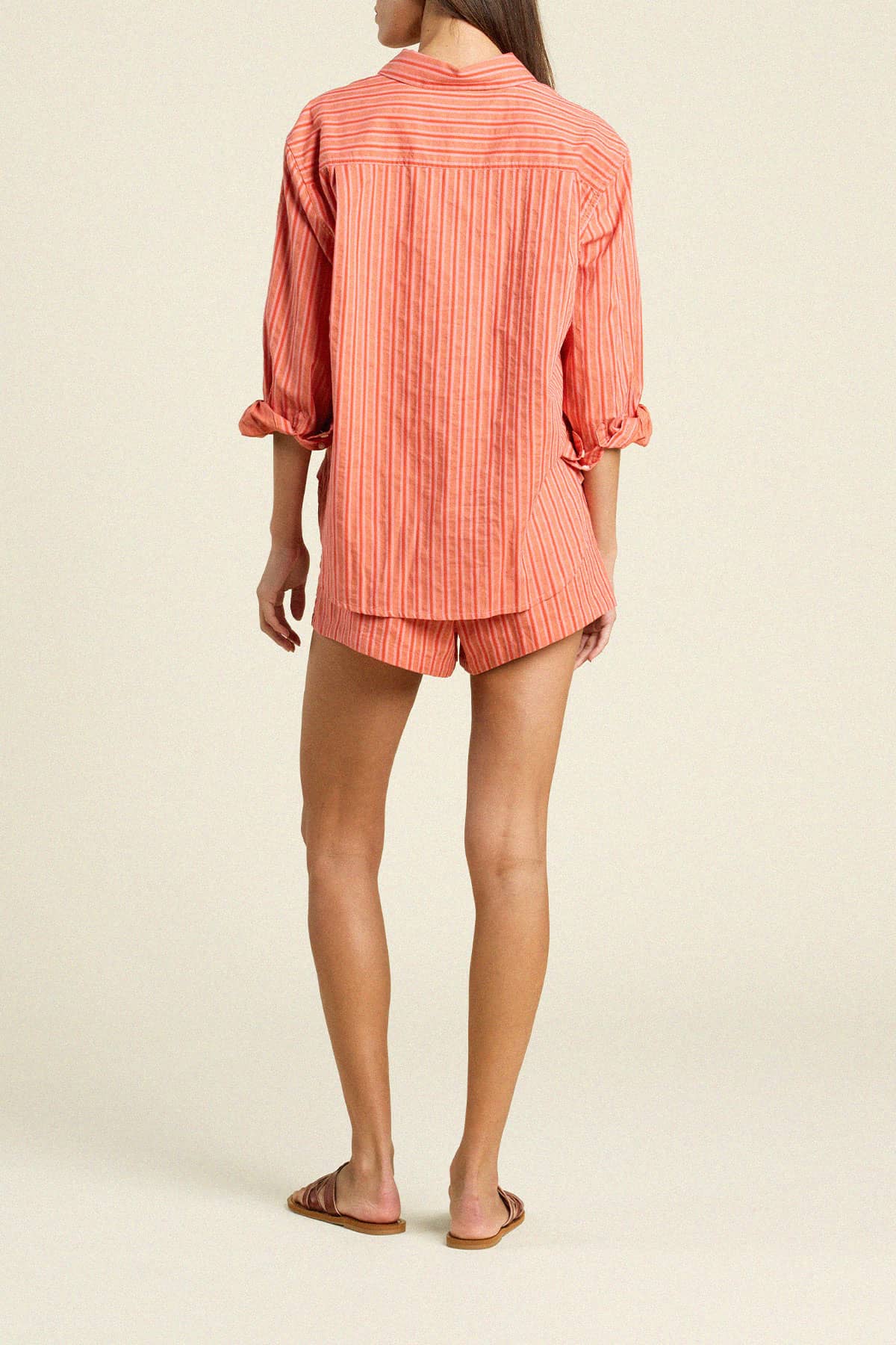 Blake Oversized Shirt Terracotta Stripe