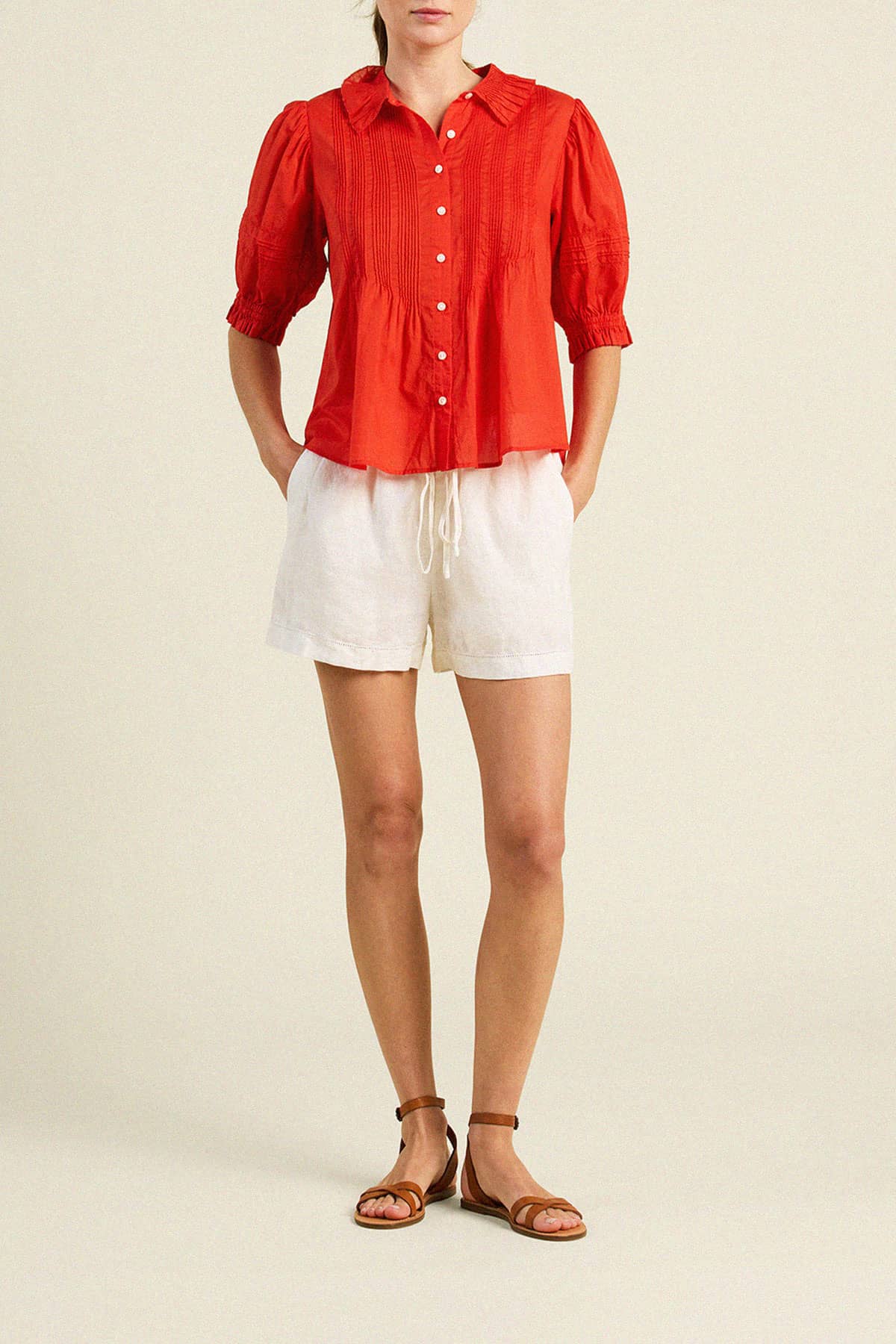 Jess Blouse Tomato Voile