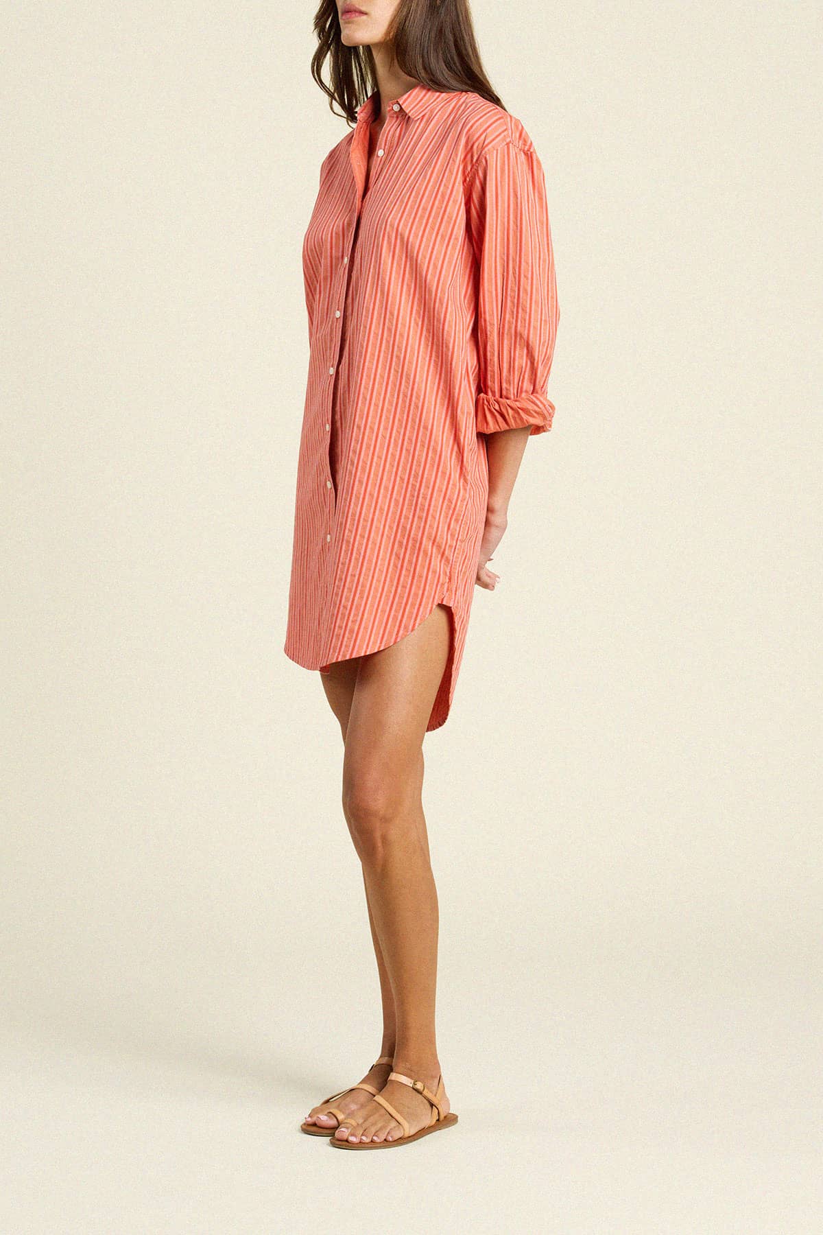 Callie Shirtdress Terracotta Stripe