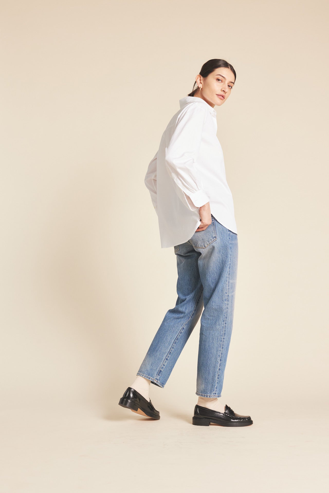 Blake Oversized Shirt White Cotton Poplin