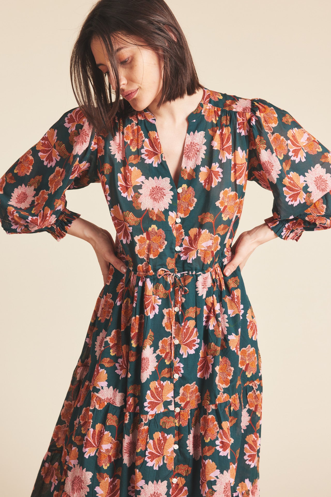 Sylvie Dress Carnation Print