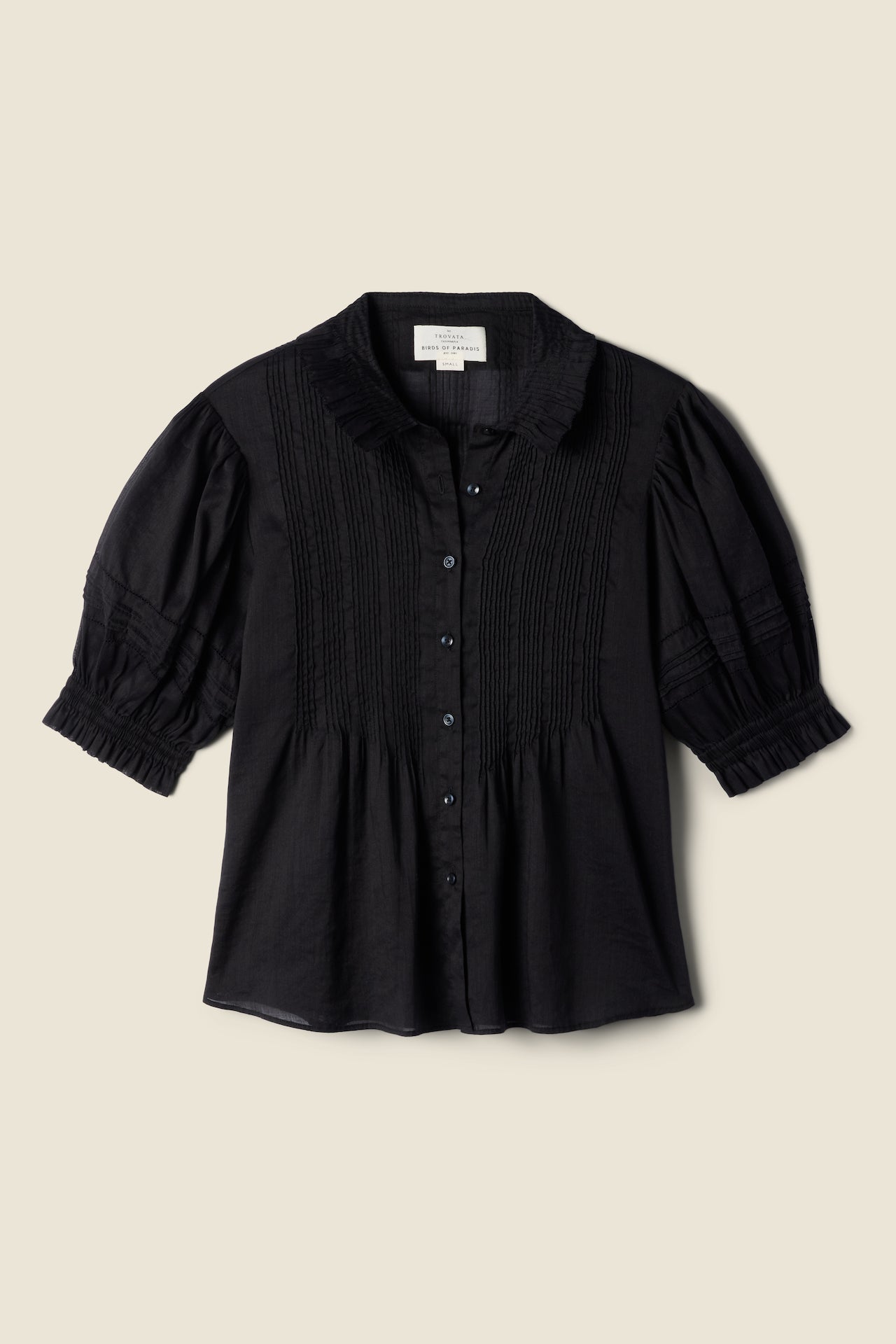 Jess Blouse Black Ramie Cotton