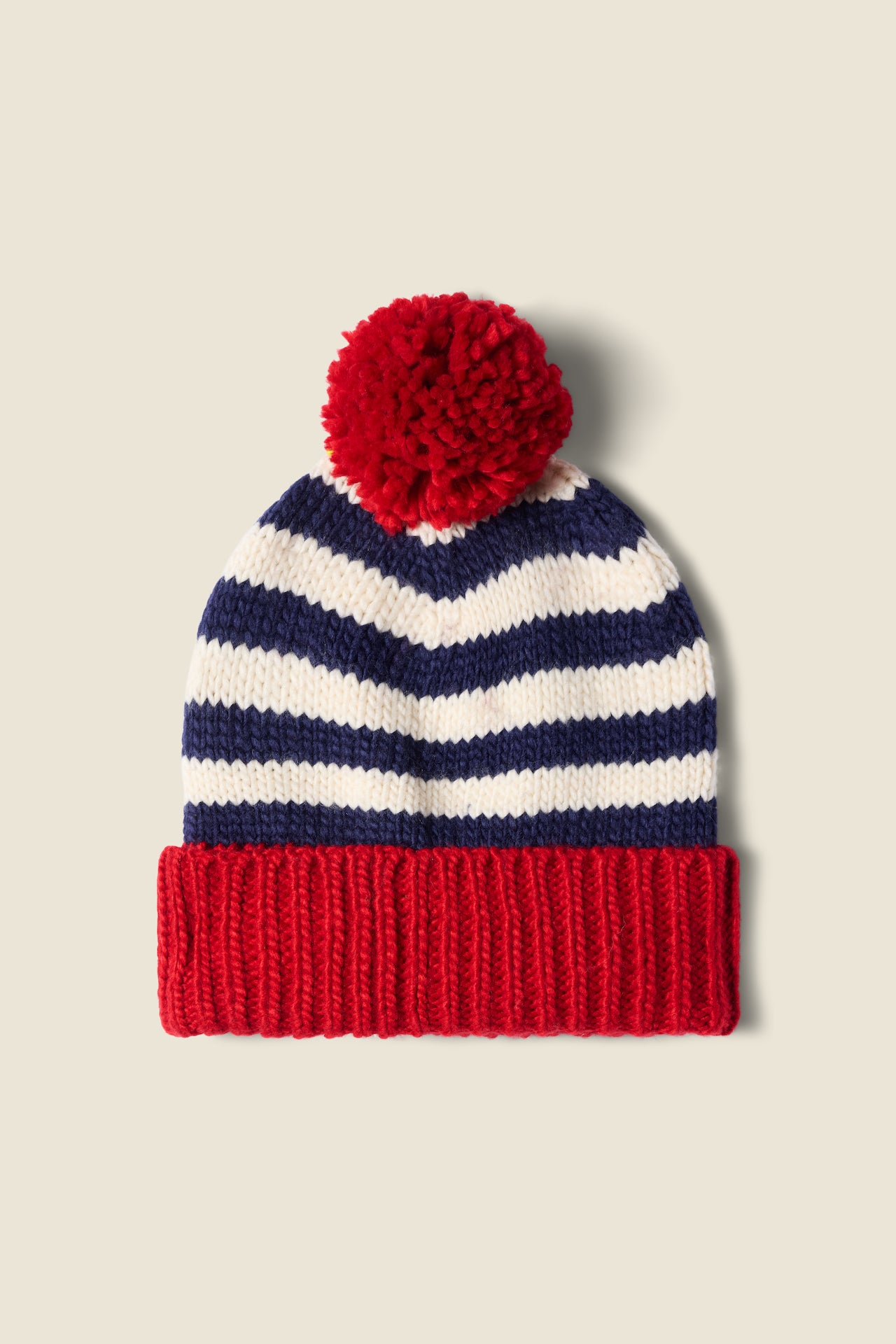 Beanie Navy Stripe With Red