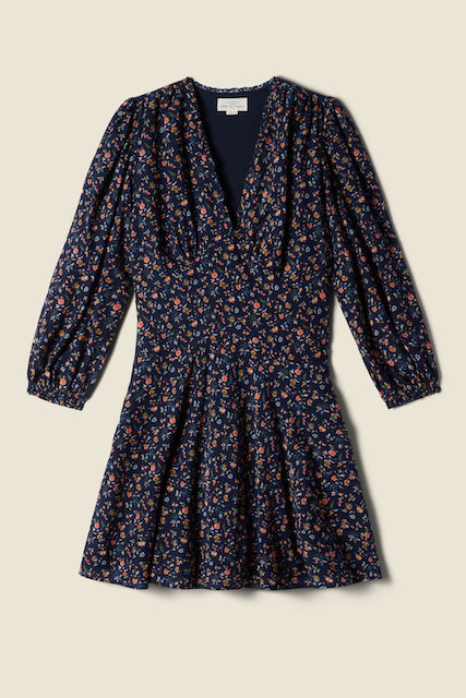 Paulina Dress Navy Rosette