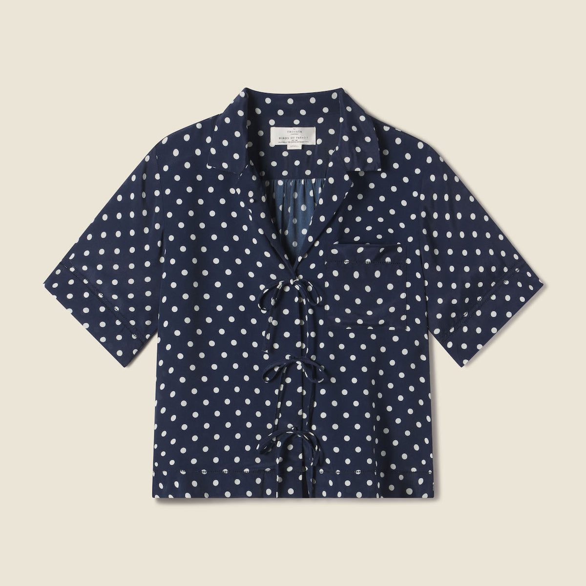 Inez Shirt Navy Polka Dot