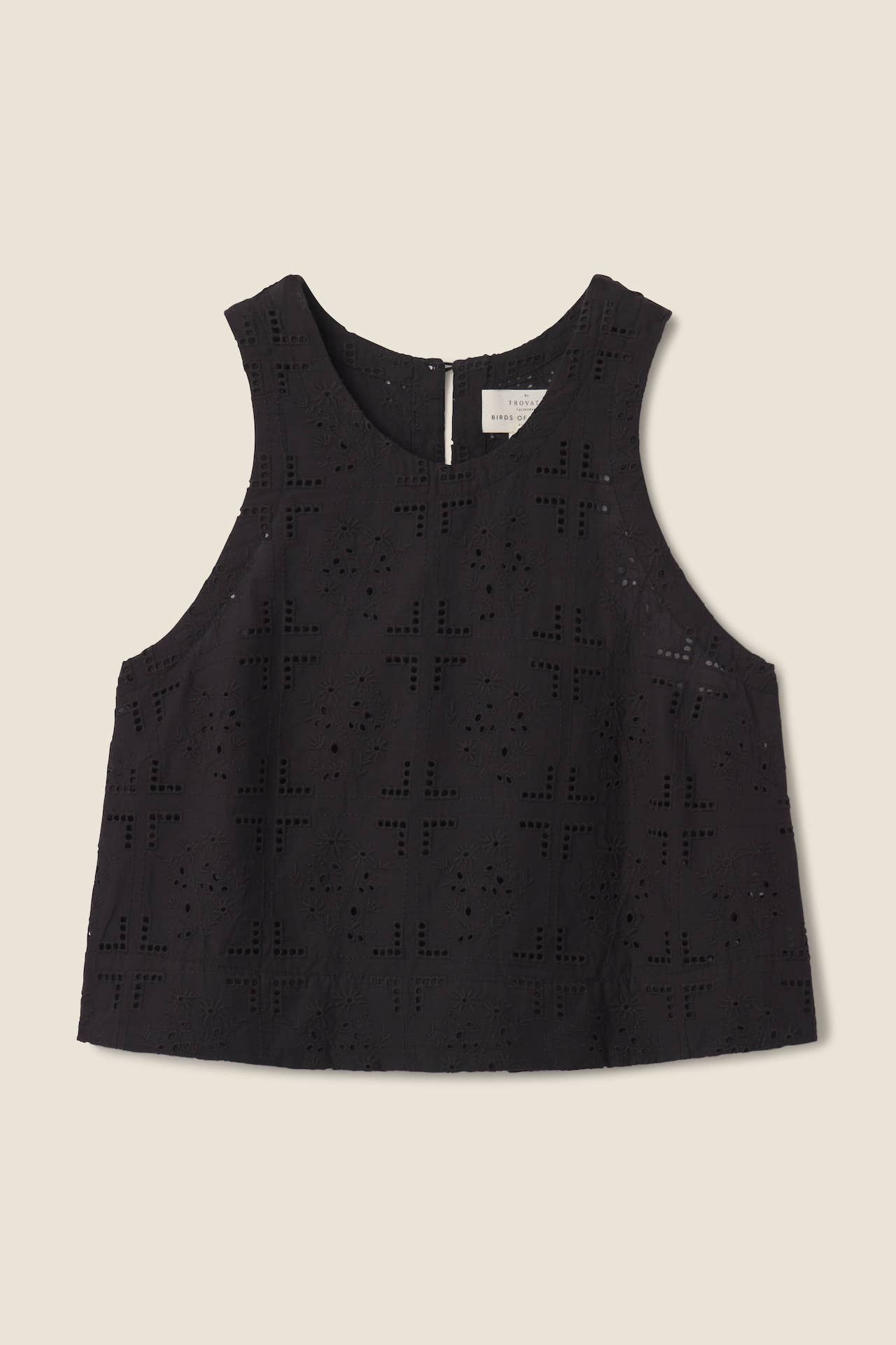 Esther Tank Black Handkerchief Eyelet