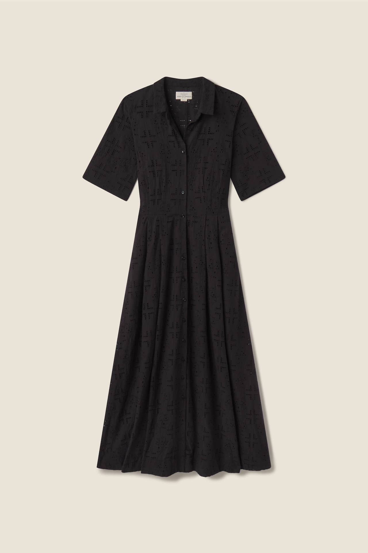 Aster Dress Black Handkerchief Eyelet