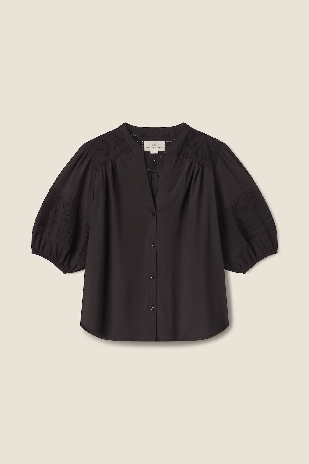 Loren Blouse Black Handkerchief Eyelet