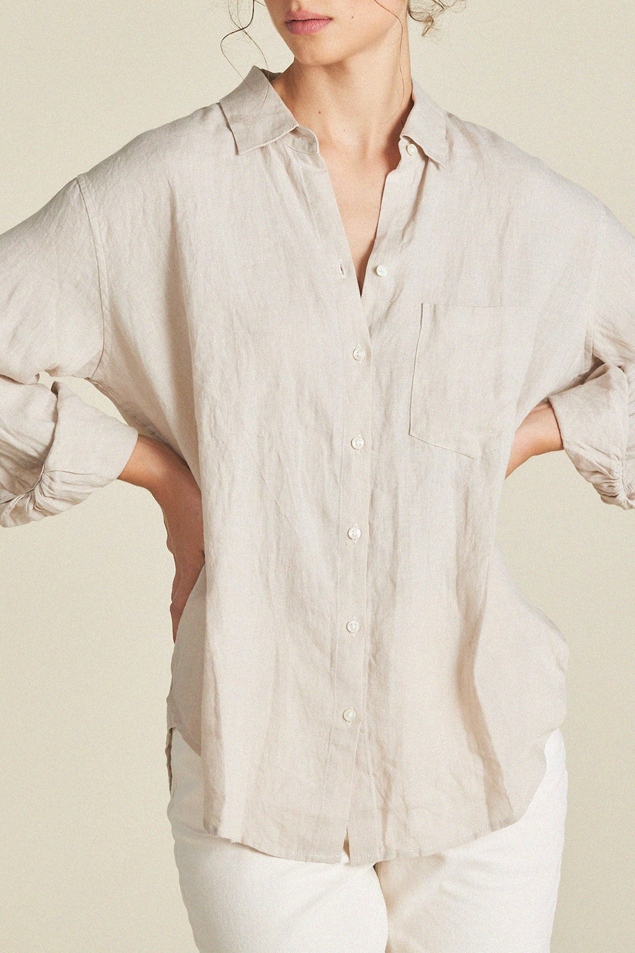 Blake Oversized Shirt Flax Linen