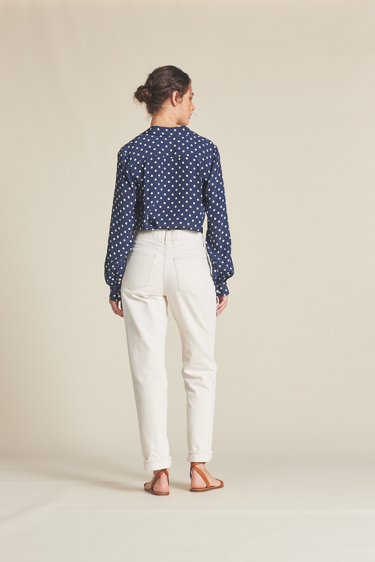 Jacquelin Shirt Navy Polka Dot