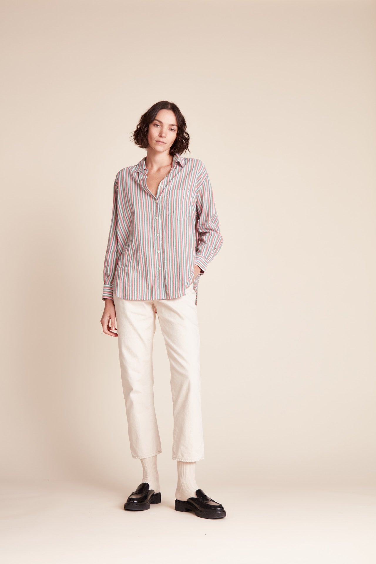 Blake Oversized Shirt Honeysuckle Stripe