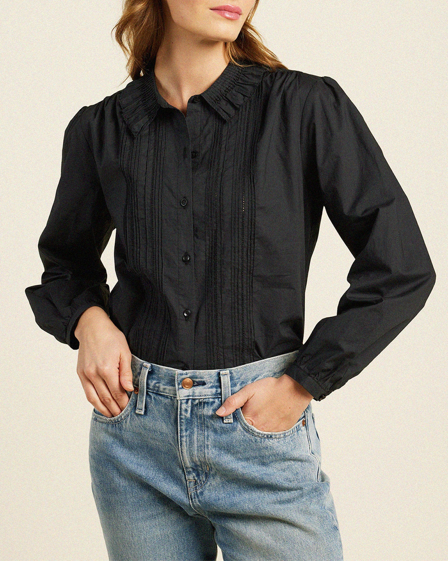 Alise Blouse Black Poplin