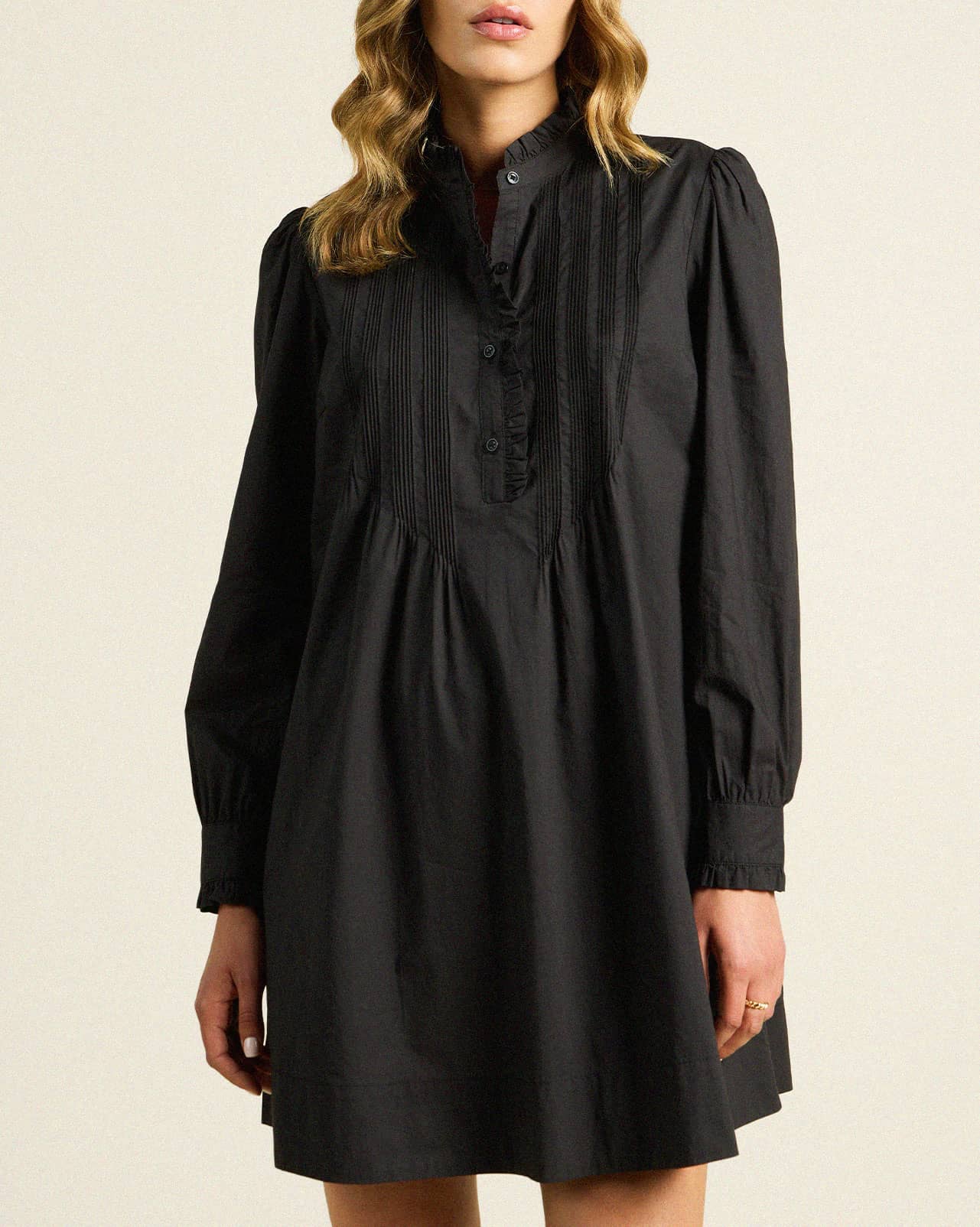 Eve Shift Dress Black Poplin