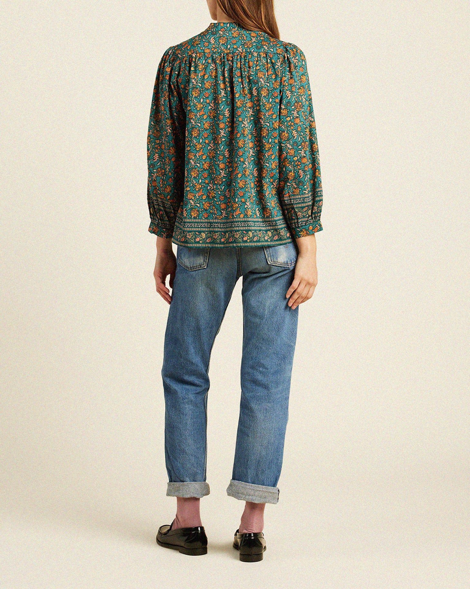 Bailey Blouse Botanical Border