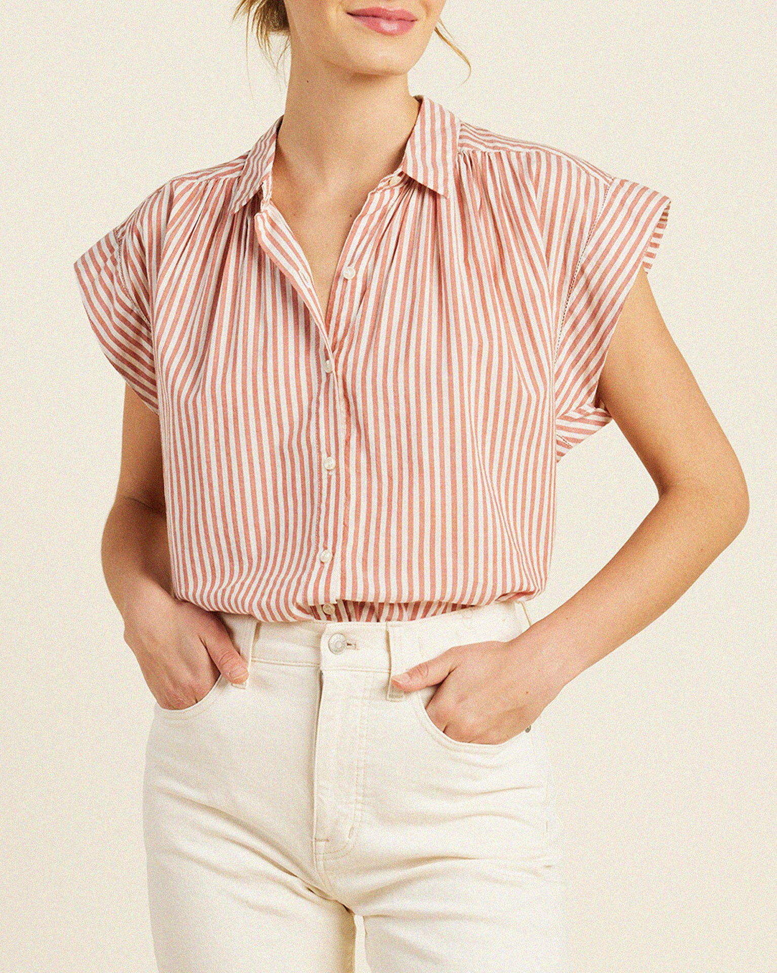 Della Shirt Brandy Stripe