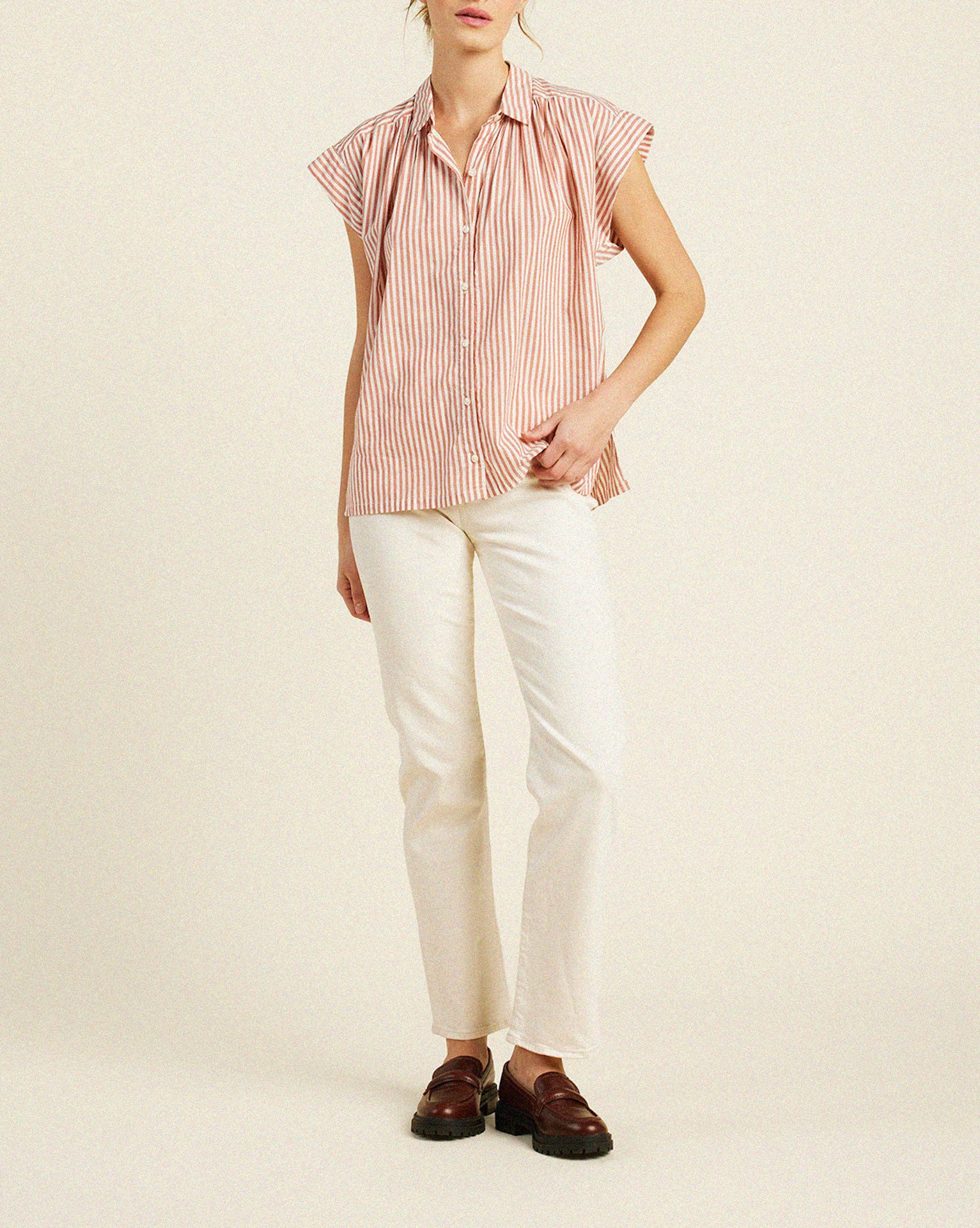 Della Shirt Brandy Stripe