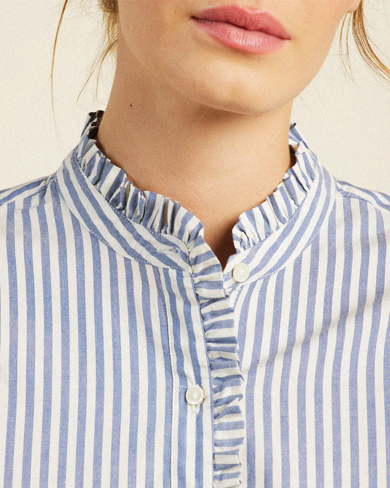 Breezy Blouse Brushed Navy Stripe