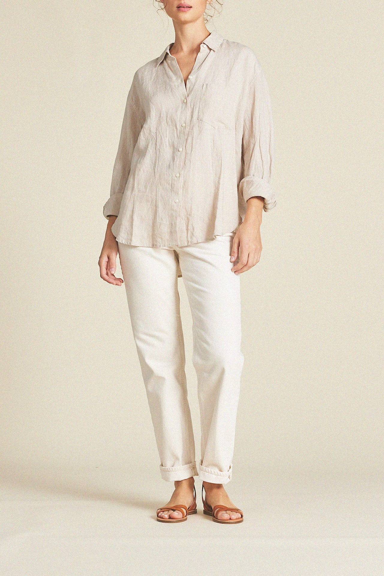 Blake Oversized Shirt Flax Linen