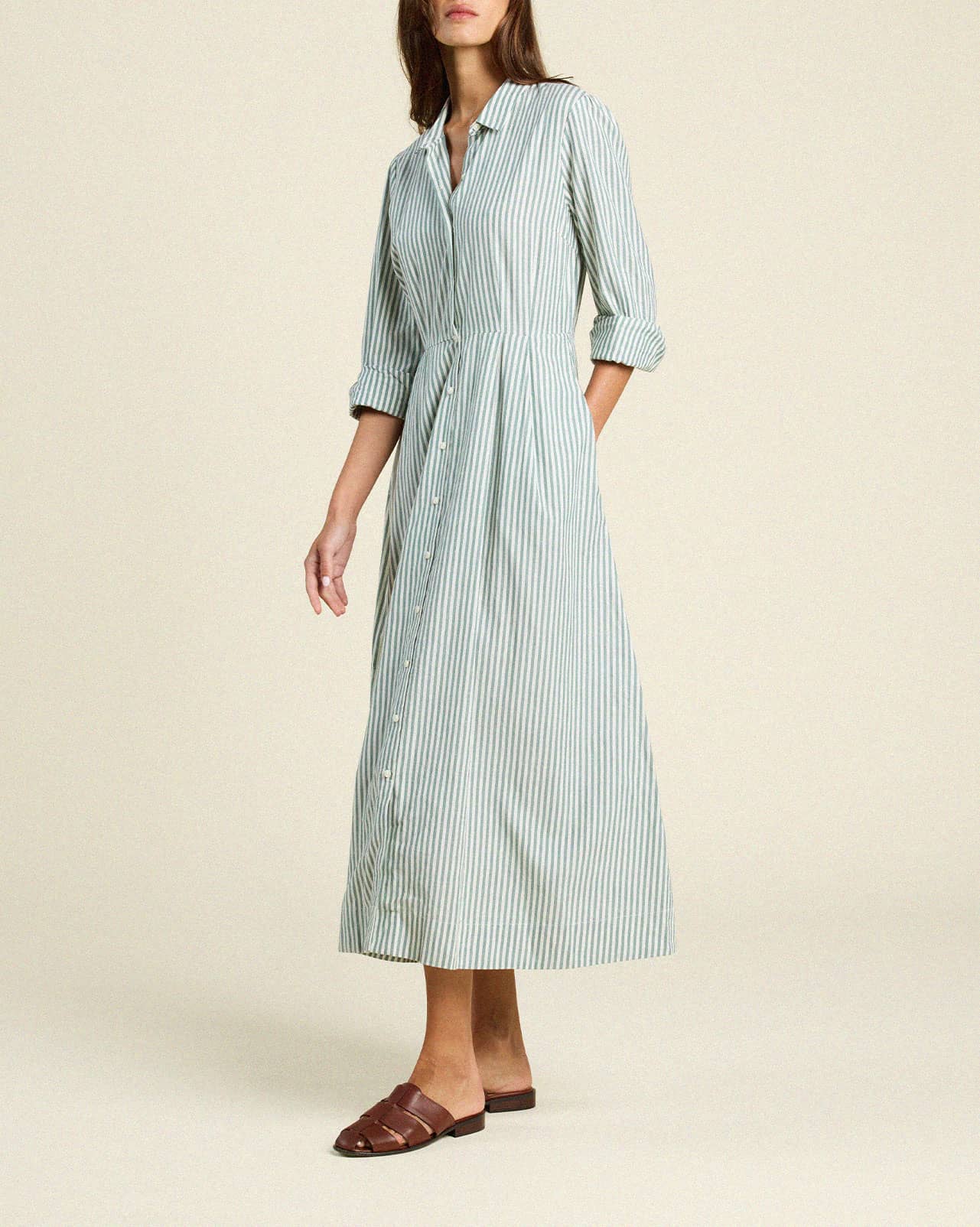 Emmelie Dress Green Stripe