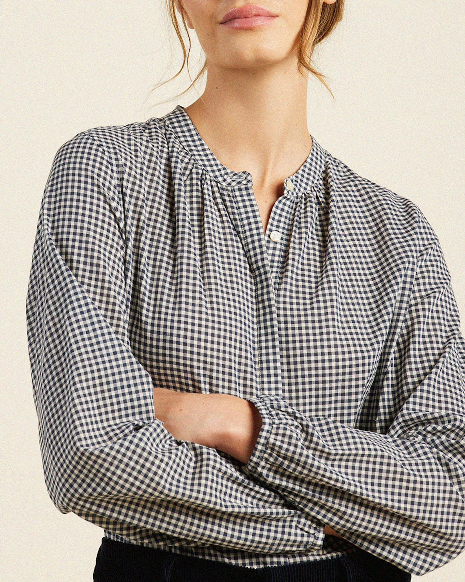 Aubree Blouse Inkwell Gingham