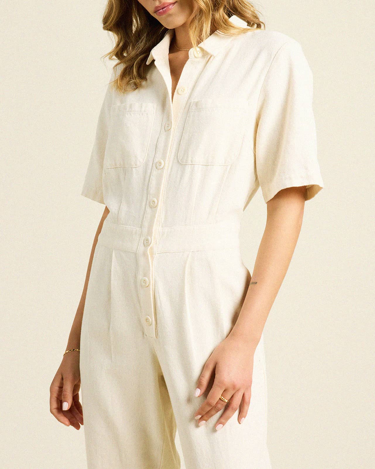 Audra Jumpsuit Ivory Twill