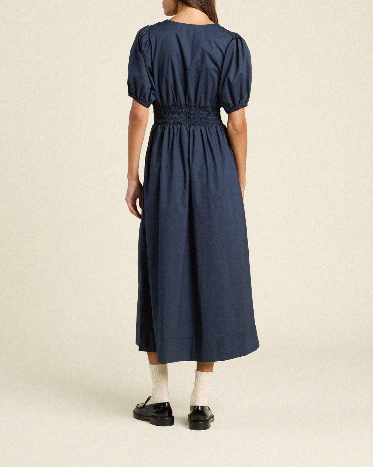 Sonia Dress Navy Poplin