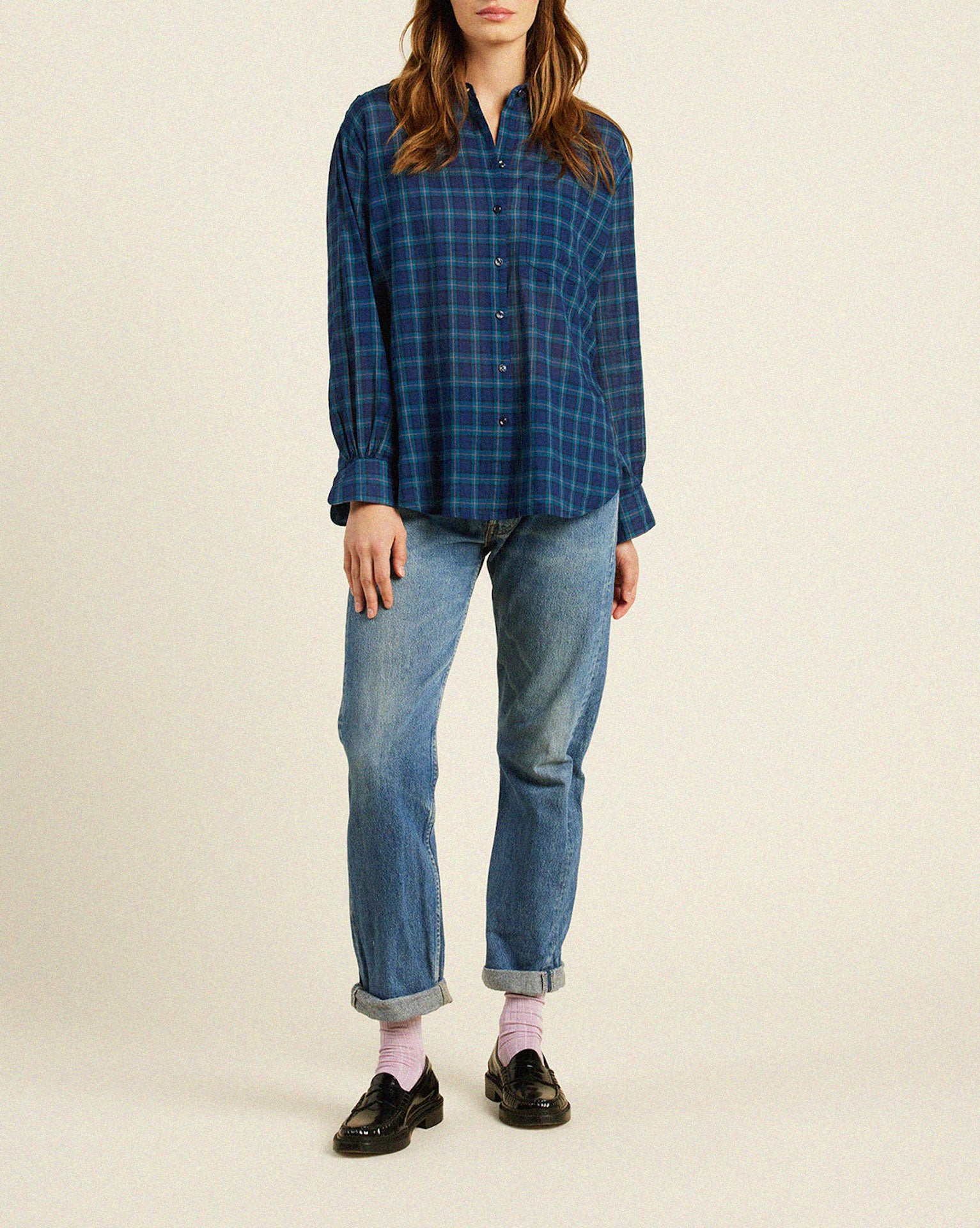 Blake Oversized Shirt Oceanside Plaid