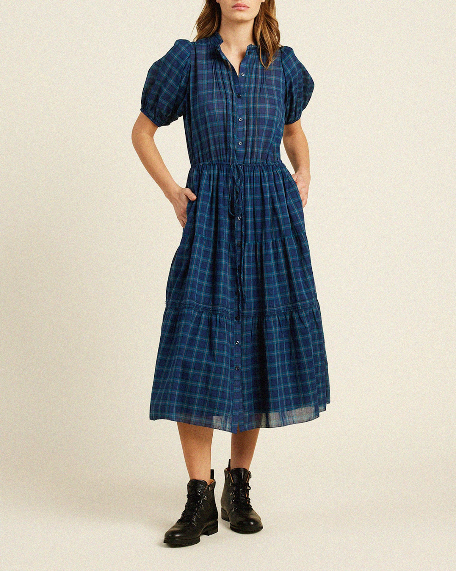 Hildie Dress Oceanside Plaid