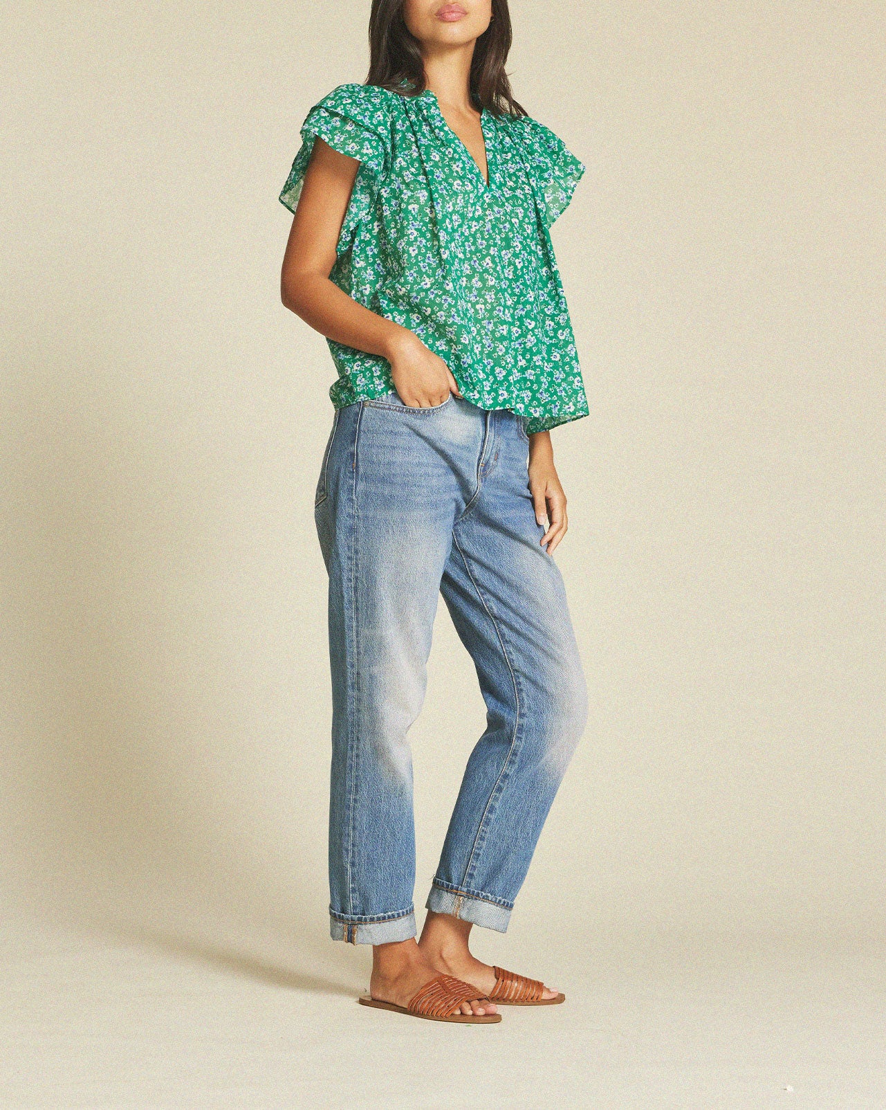 Clover Blouse Spirulina Flower