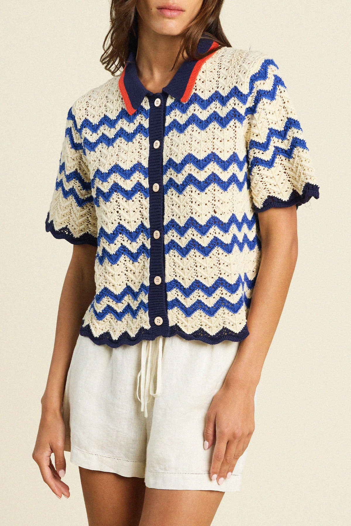 Paloma Cardigan Blue Stripe