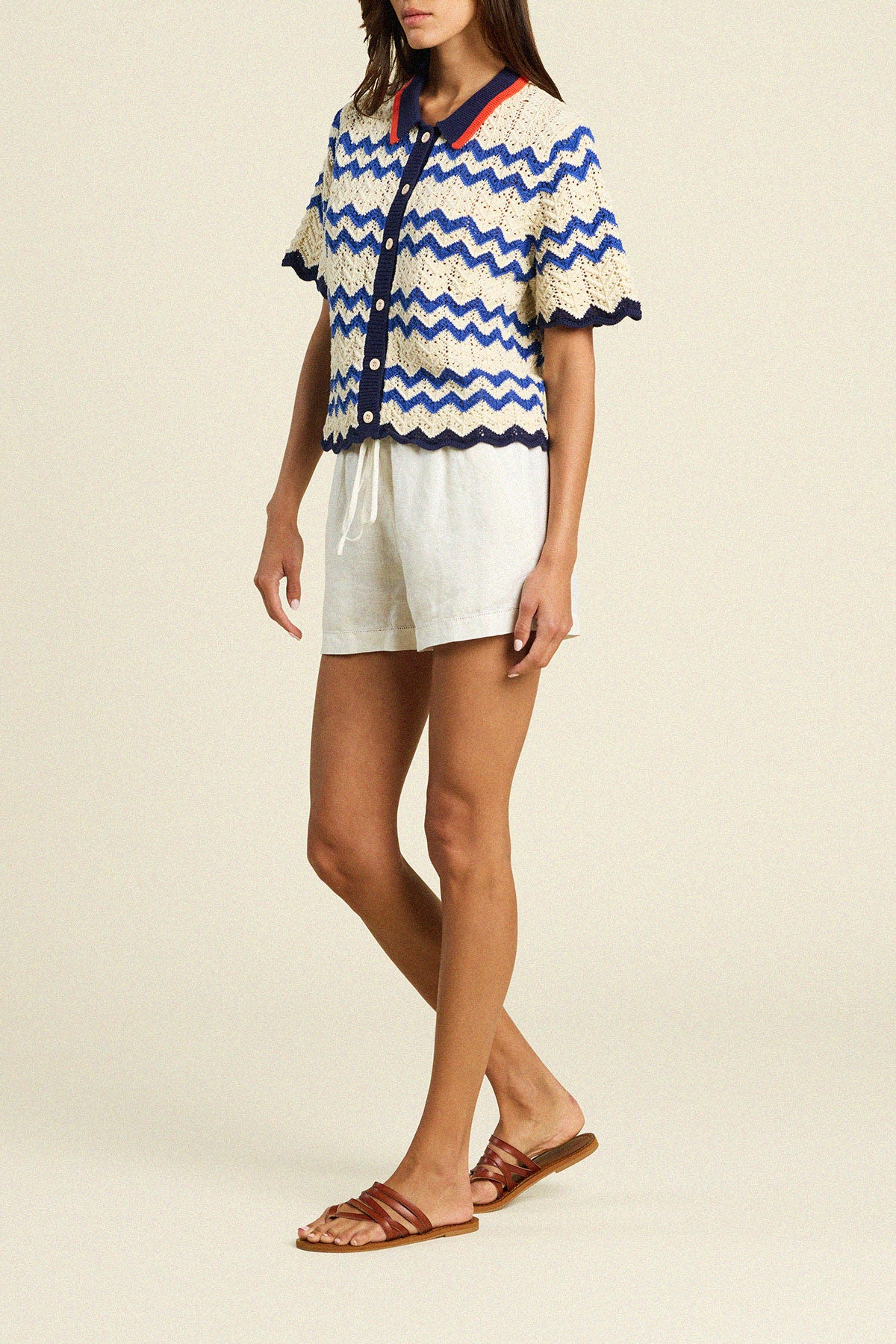 Paloma Cardigan Blue Stripe