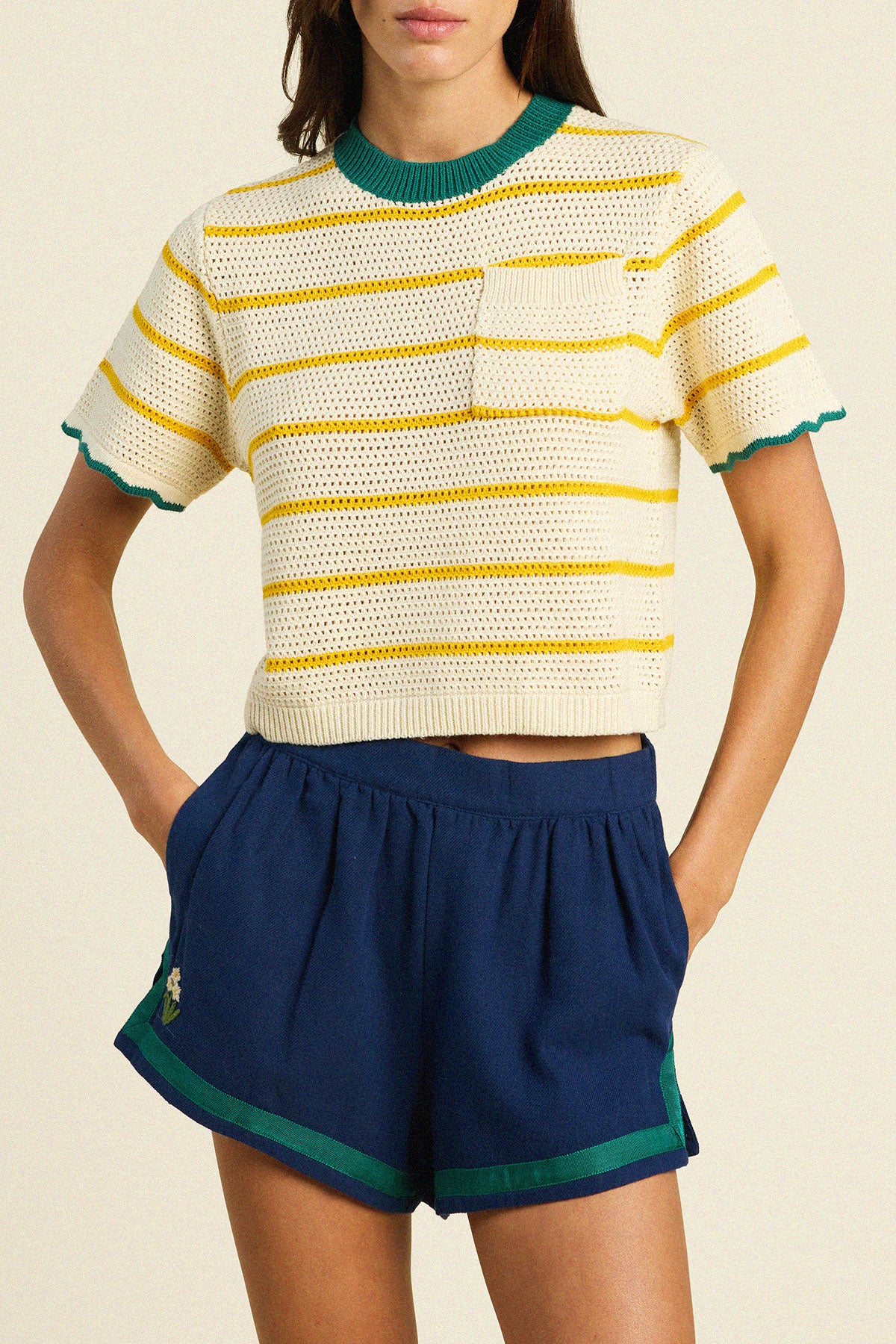 Jules Sweater T-Shirt Yellow Stripe