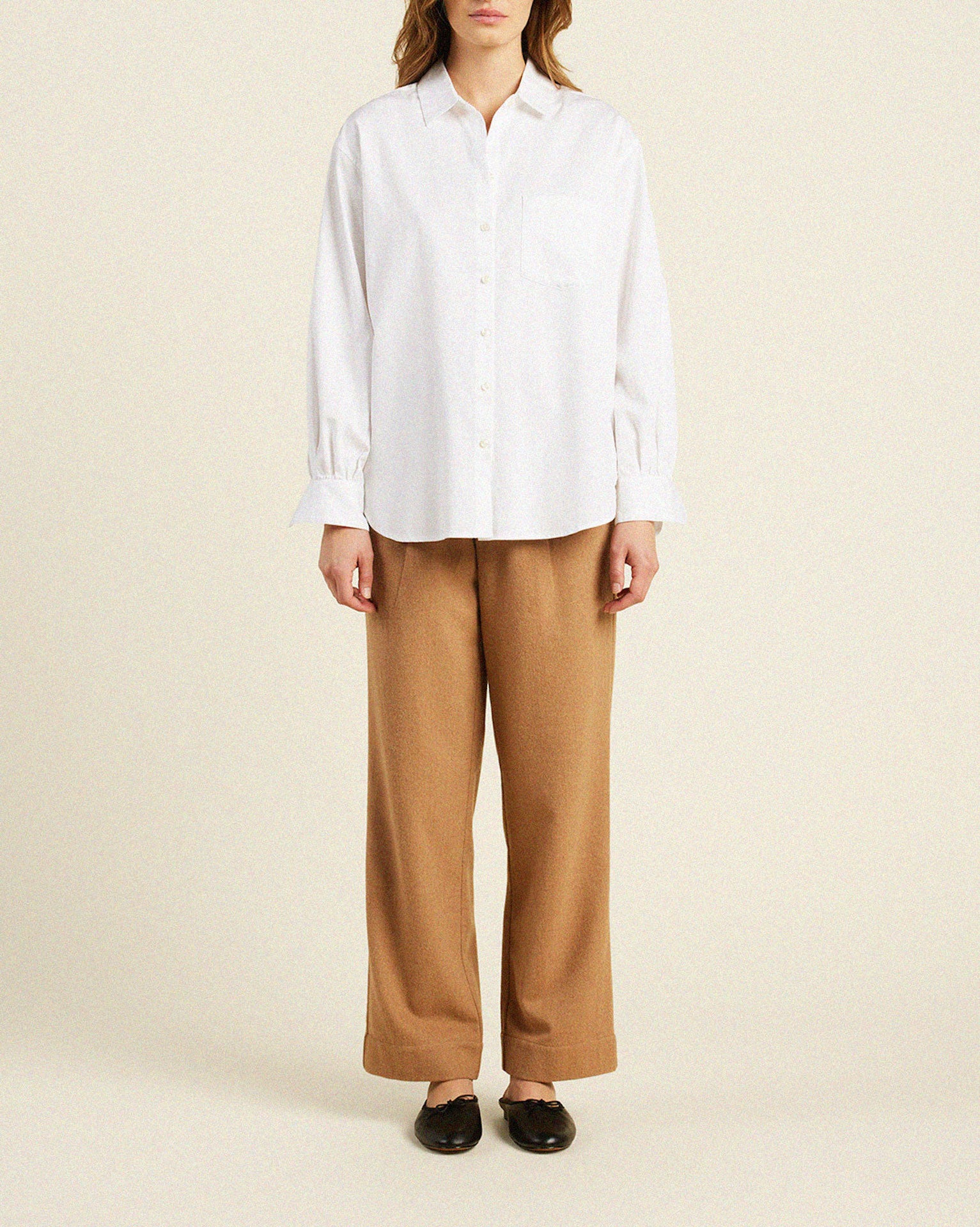 Blake Oversized Shirt White Cotton Twill