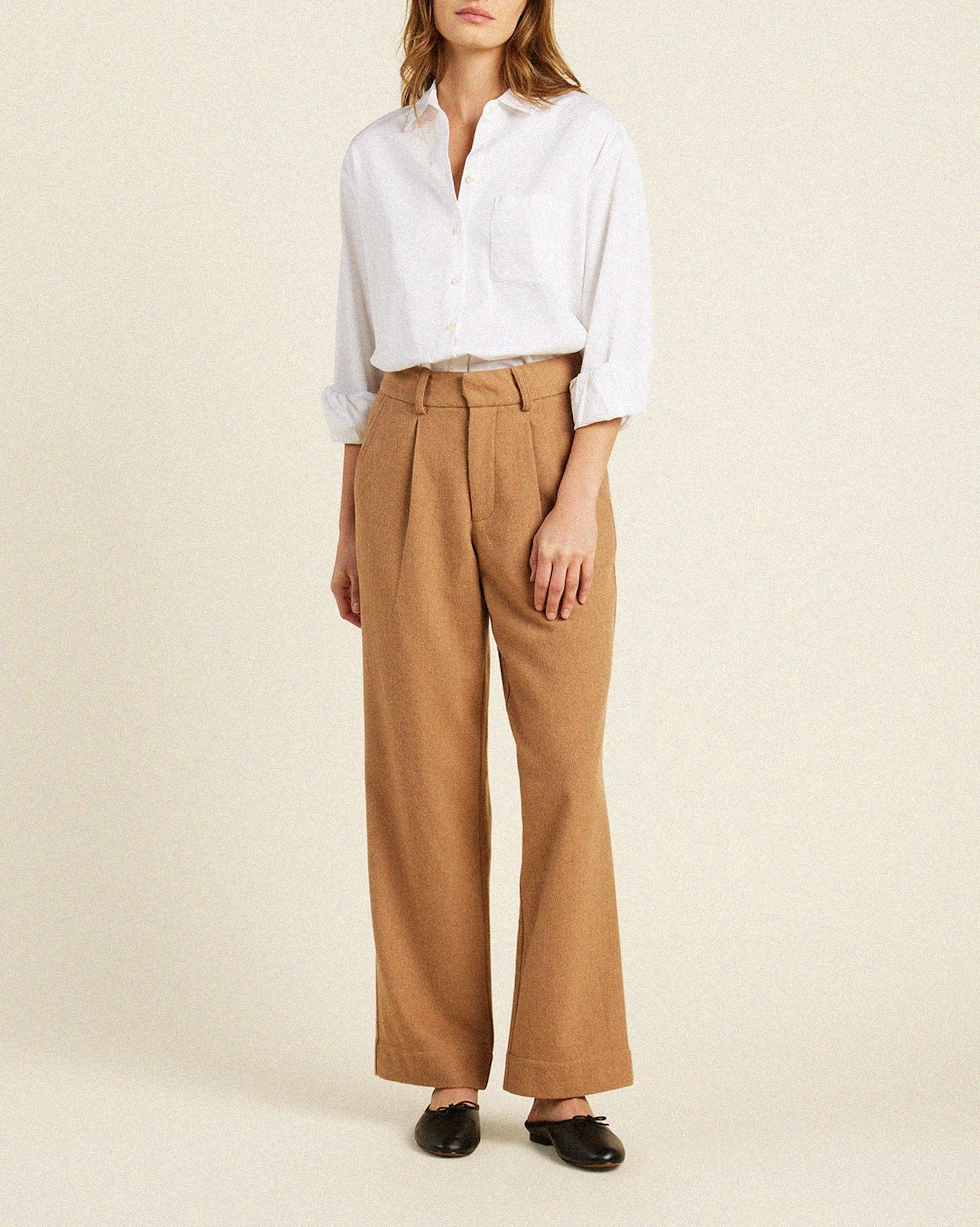 Blake Oversized Shirt White Cotton Twill