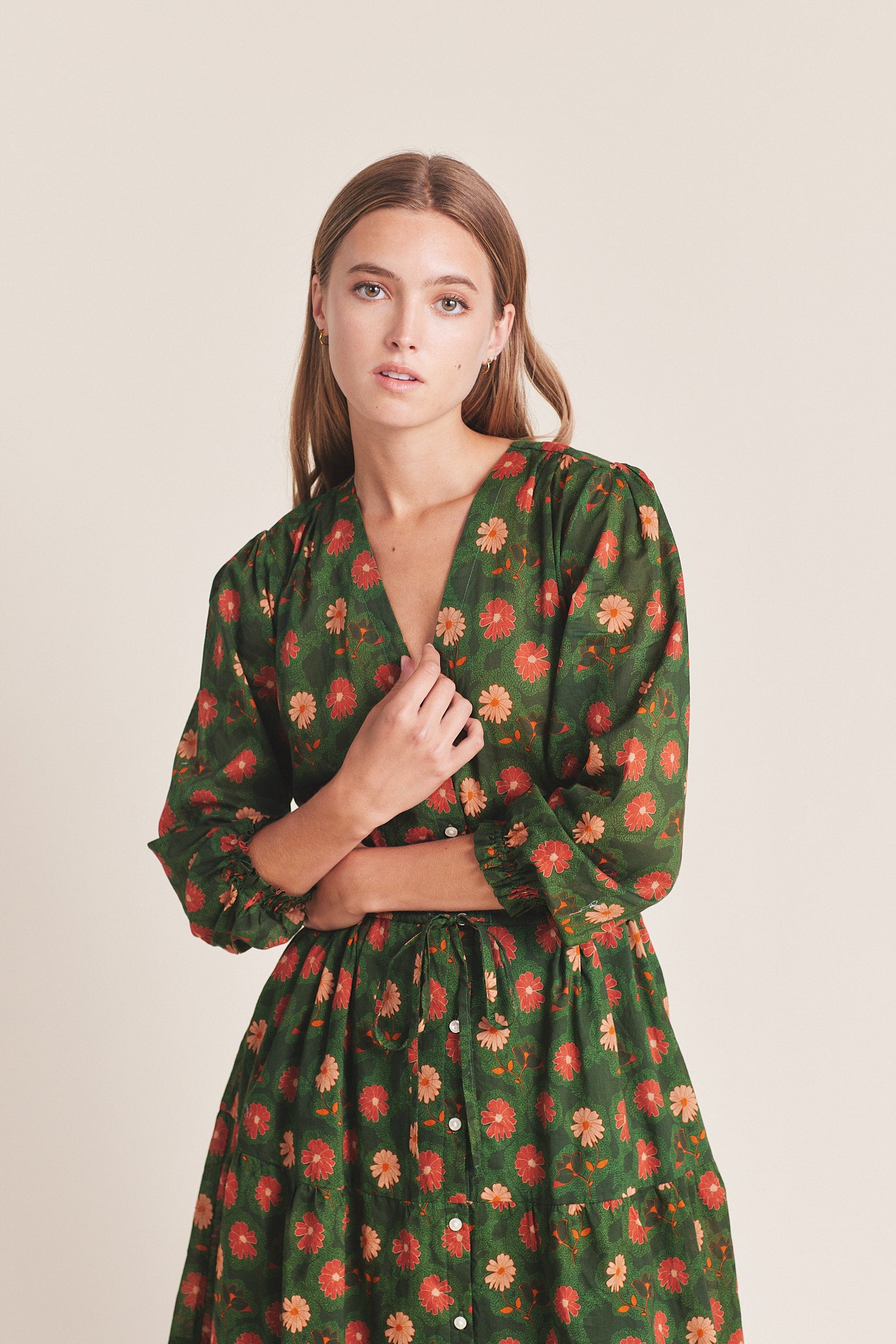 Ainsley "B" Dress Green Aster