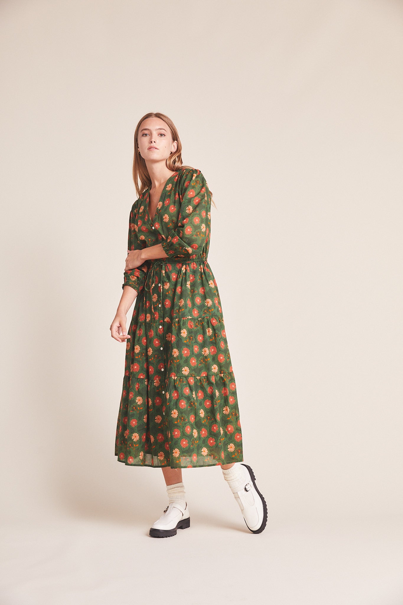 Ainsley "B" Dress Green Aster