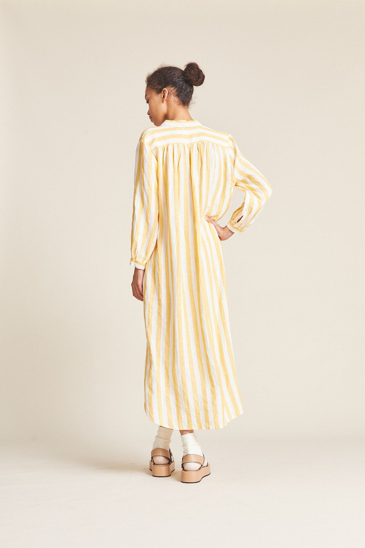 Joni Dress Yellow Awning Stripe