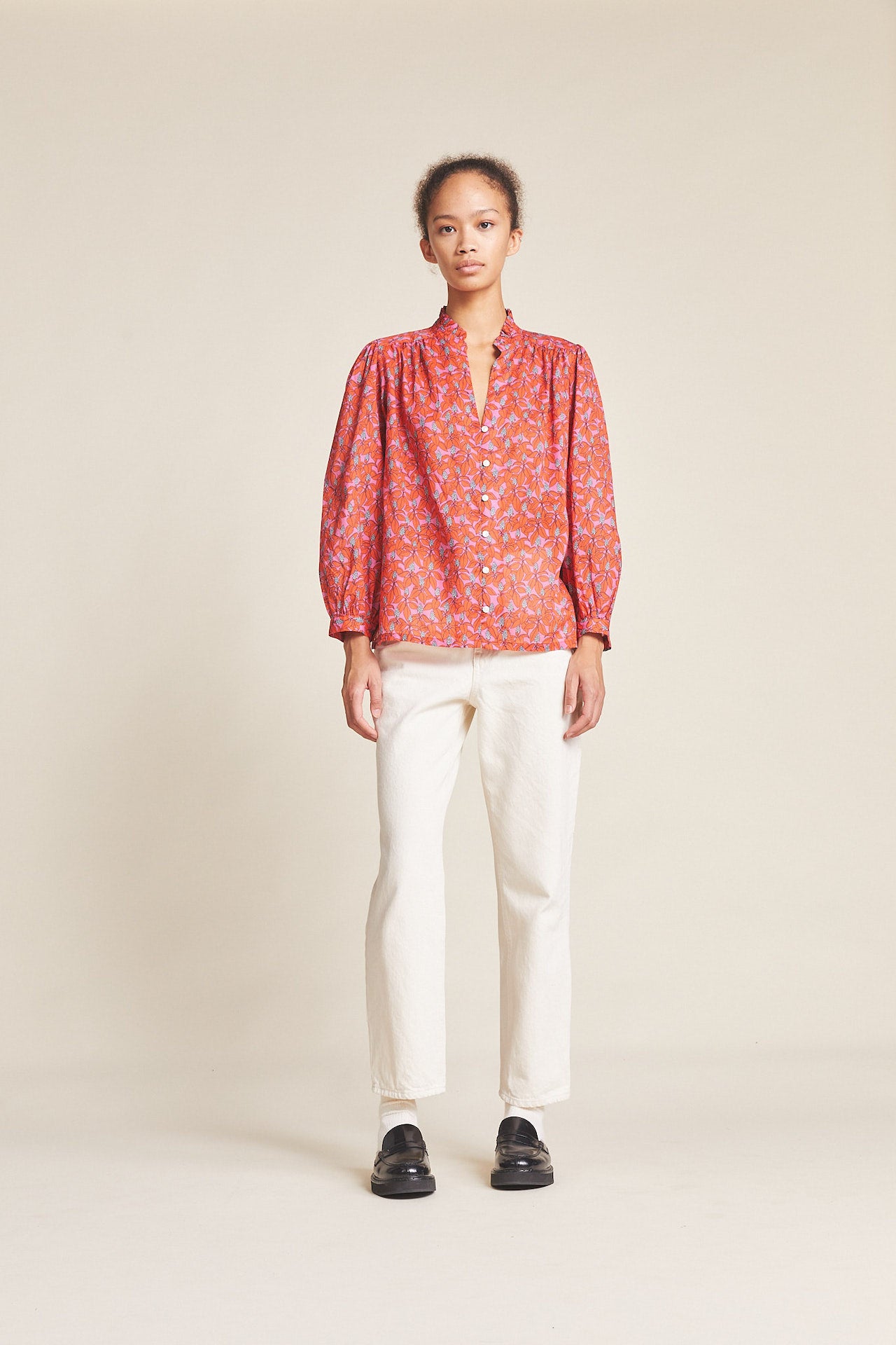 Quincy Blouse Poinsettia