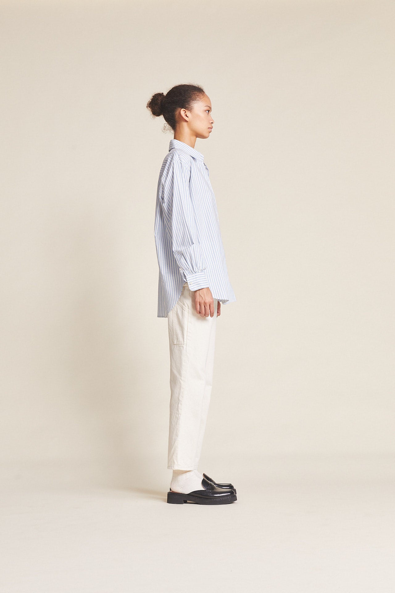 Blake Oversized Boyfriend Shirt Blue Oxford Stripe